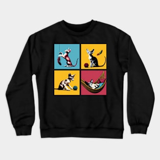 Oriental Short Hair Pop Art - Cute Kitties Crewneck Sweatshirt